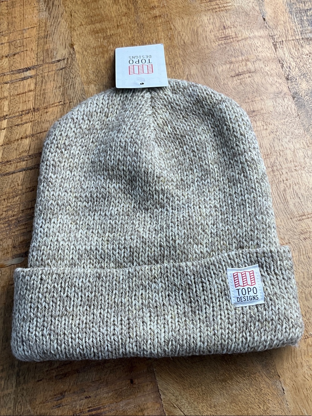 Topo Designs Ragg Cap Oatmeal Color Knit Beanie